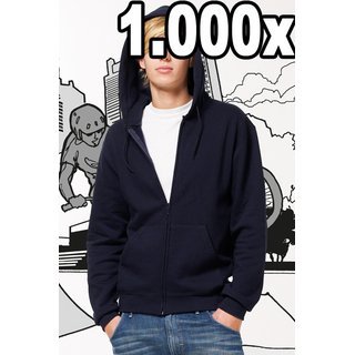 1.000x Kapuzen-Sweatjacke mit Ihrem Motiv bedruckt - Siebdruck-Textildruck im ExpressService